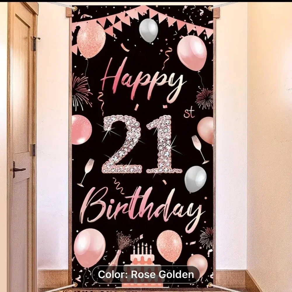 Happy 21st Birthday! SASH and BANNER, 70” x 35”